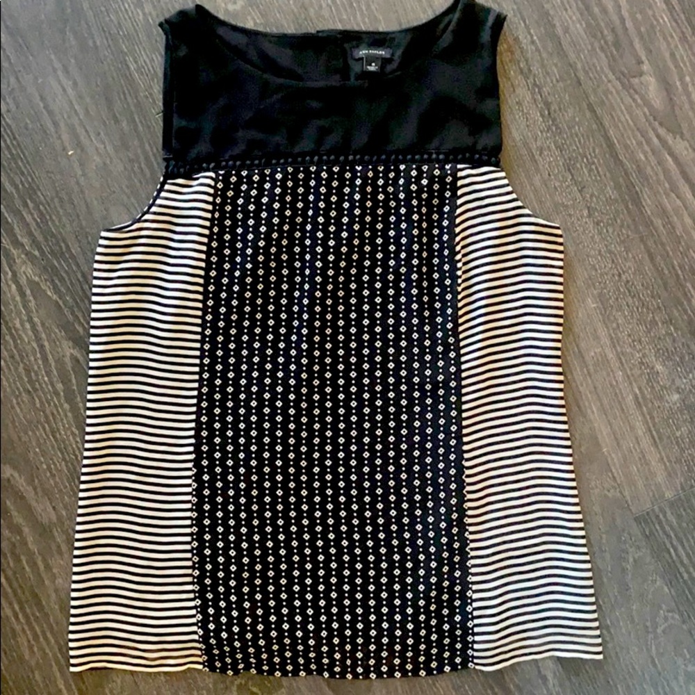 Ann Taylor Black & White Tank - Small